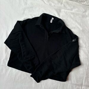 Alo Cropped Collared Sweatshirt